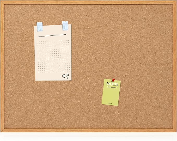 Cork Board Bulletin Board 30 x 42, Oak Framed 4x3 Corkboard | Hanging Office Board for Wall Decor, Large Wall Mounted Notice Pin Board with 15 Push Pins, Ideal for School, Home & Office by Justdowhatyouwanttodo