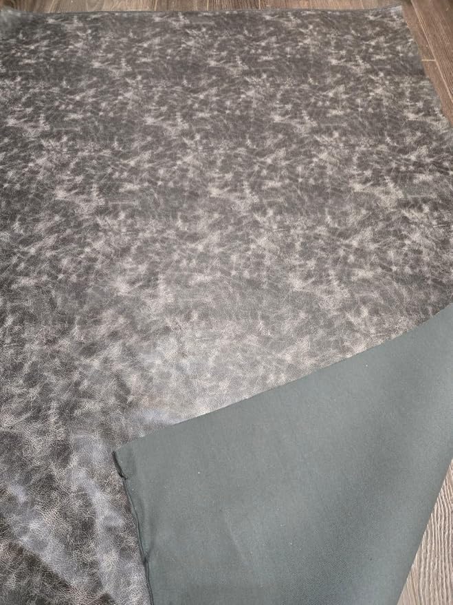 Black Vintage Distressed Soft Faux Leather Fabric PU Peta Approved Vegan Leather by the Yard Synthetic Pleather 0.9 mm 5 Yards (180 x 54 inch) Smooth Upholstery (Black Vintage, 5 Yards (180"x54") - Image 5