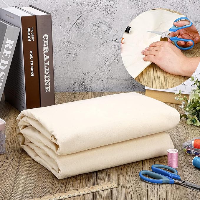 AK TRADING CO. Muslin Fabric/Textile Unbleached - Draping Fabric - Natural 2 Yards Medium Weight - 100% Cotton (63in. Wide) - Image 3