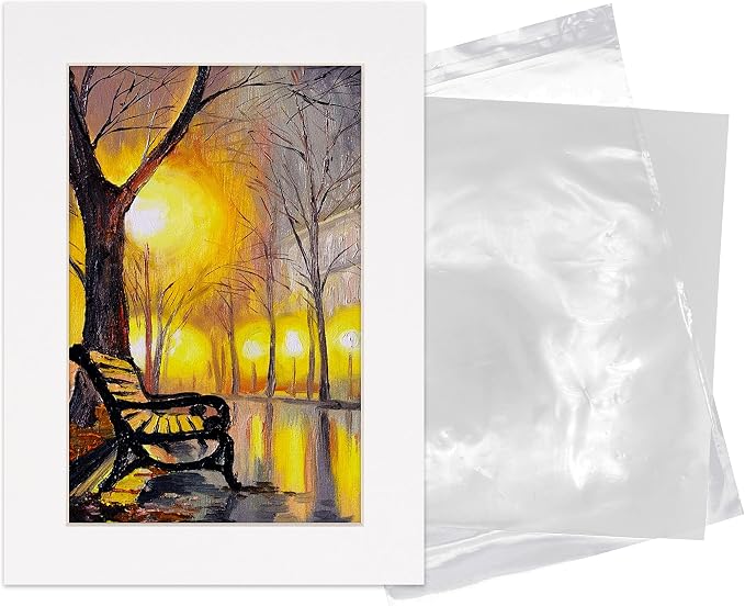 11x14 Mat for 12x16 Frame - Precut Mat Board Acid-Free Show Kit with Backing Board, and Clear Bags White 11x14 Photo Matte Made to Fit a 12x16 Picture Frame Matboard for Framing, Pack of 25 Mats - Image 4