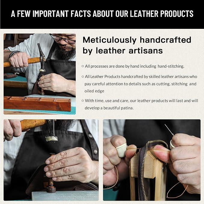 CONTACTS Full Grain Leather 6 Slot Pen Case Fountain Pens Holder Travel Pencil Case by Handmade Vintage Tray Design with Push Lock - Image 3