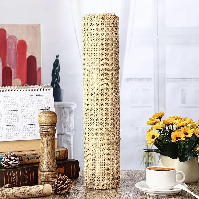 5 Feet 18'' Width Natural Woven Cane Webbing Roll, Rattan Repair Material | Pre-woven Natural Rattan Cane Webbing Roll, Durable Material, Flexible to Cut, Ideal for Chair Repair, Cabinet Renovation - Image 7