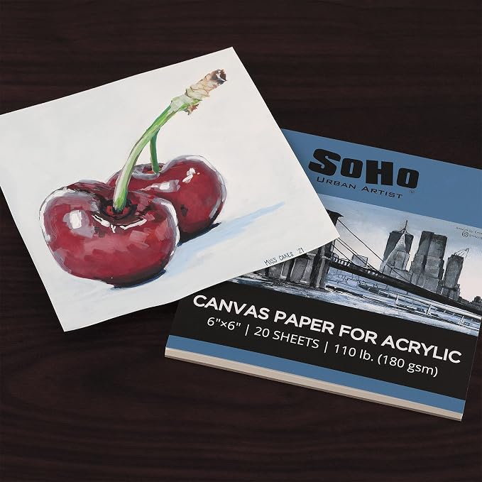 SoHo Urban Artist Acrylic Canvas Pads - Textured Canvas Paper Pad for Painting, Drawing, Pastels, Travel, & More! - [Single - 6x6] - Image 2