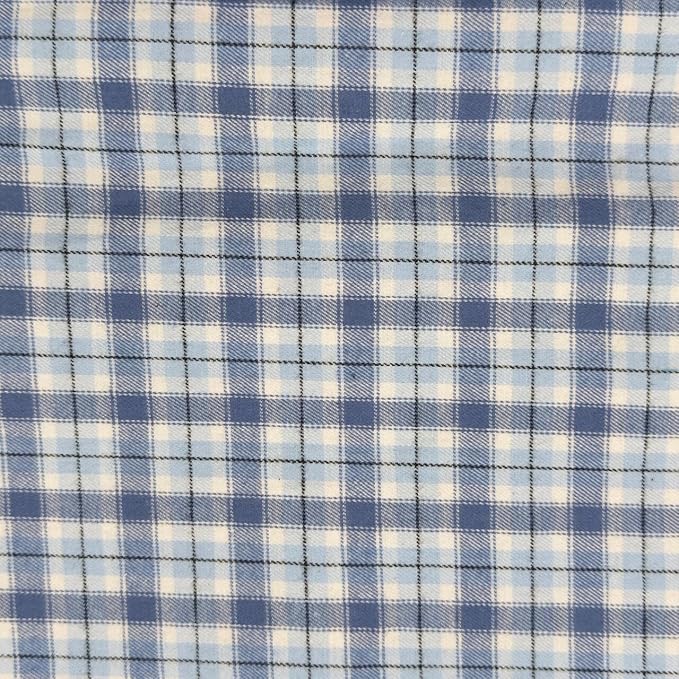 FabricLA 100% Cotton Flannel Fabric 60" Wide 180 GSM Lightweight - Super Soft Fabric for Sewing Quilts Pajamas Blankets Shirts and Crafts - Bluebird Valley Plaid Check, Style 15-2 Yard Pre Cut by FabricLA