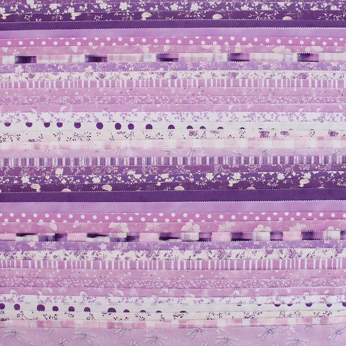 Threadart Purple Prints Jelly Roll - 40 Precut 2.5" Cotton Strips | 40 precut 2.5in cotton jelly roll strips - coordinated for quilts, patchwork, table runners, bags & DIY sewing - Image 4