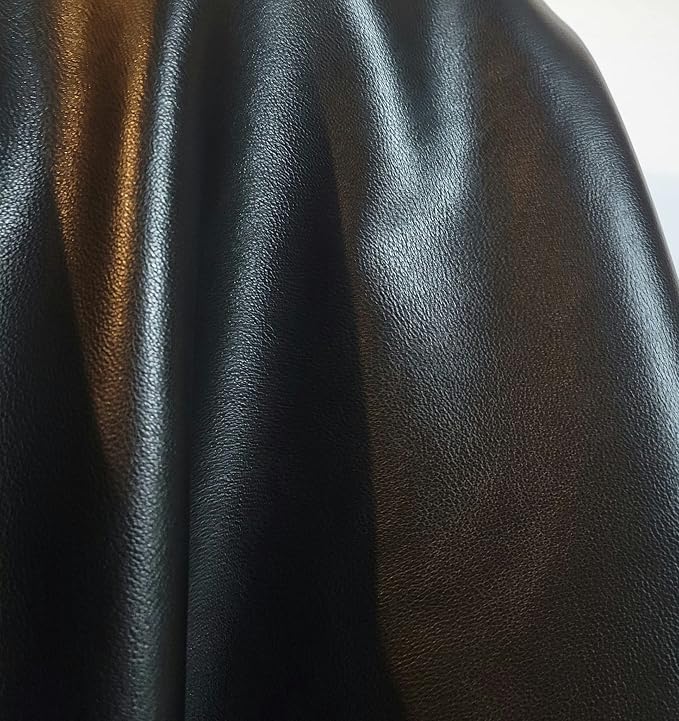 Black Soft Faux Vegan PU {Peta Approved Vegan} Leather by The Yard 20 Yard roll Synthetic Pleather 0.8 mm Nappa Yards (720 inch x 54 inch) Soft Smooth Upholstery (Black Lambtouch, 20 Yards (720"x54") - Image 3