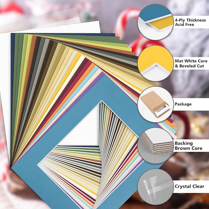 Golden State Art 11x14 Pack of 25 Mixed Colors Complete Set with White Core - Image 3