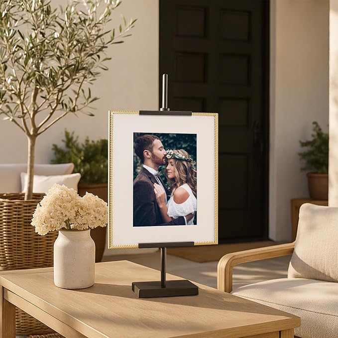 Americanflat 18" Adjustable Tabletop Easel Stand for Picture Frames up to 10x8 - Ideal Picture Frame Stand to Display Art, Signs, or Photos - Use Easel Stands for Home or Events - Black - Image 3