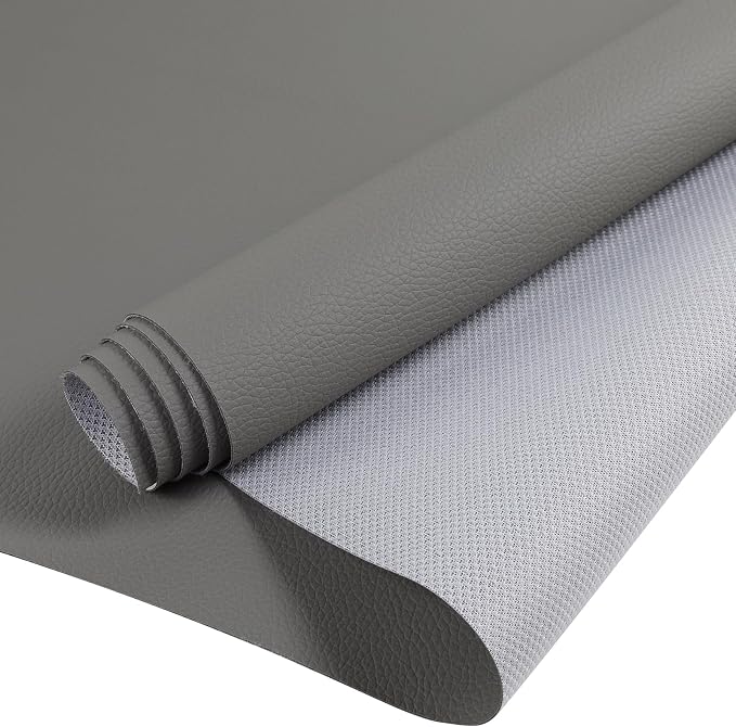 Marine Vinyl Fabric Waterproof Leather Material 55"×72" Gray | Soft Marine Faux Leather Sheets 0.6mm Thick Anti-UV Non-Peeling for Upholstery Boat Seat Automotive Furniture DIY Crafting - Image 4