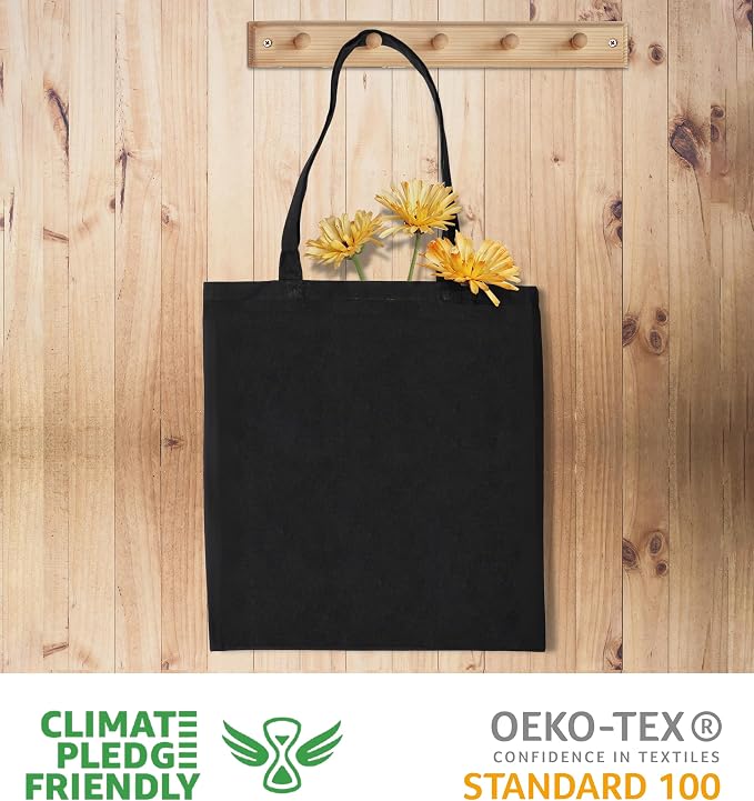 Urban Villa Cotton Tote Bags 28x36 (Set of 24) Black - Image 5