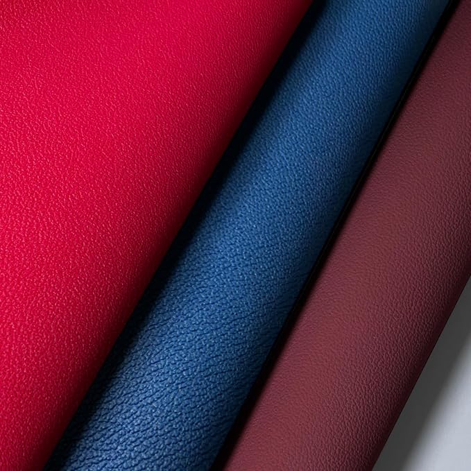 Faux Leather Fabric,54"x36" Thick Durable Synthetic Upholstery Leather Vinyl, Soft Smooth Waterproof, Durable,Replacement Renovate for Wallets, DIY Projects, Furniture, Car Seats 1 Yard-Red - Image 4