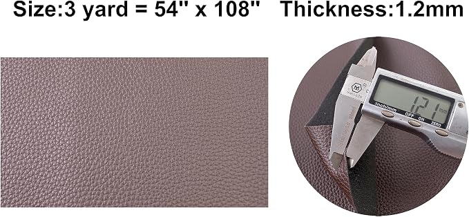 3 Yards 54" x 108" Soft Faux Leather Fabric Dark Brown Fake Leather Fabric Upholstery Vinyl for Sofa Bags Chairs Car Seats DIY Crafts - Image 3