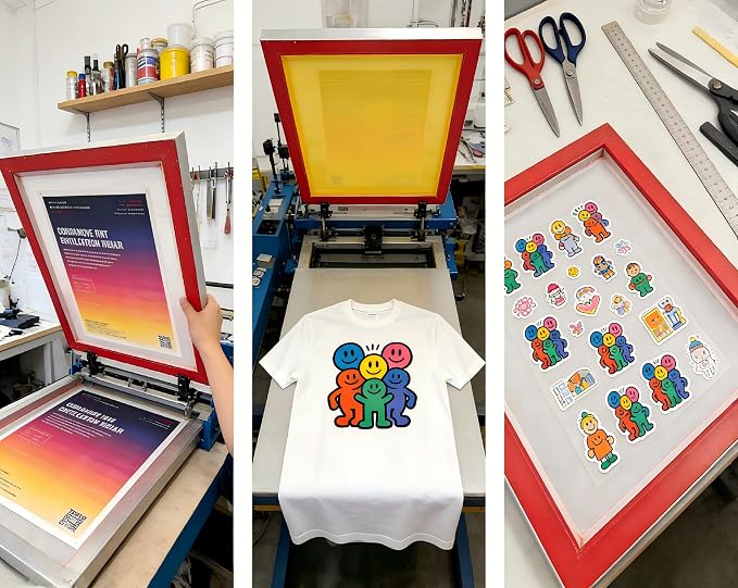 Aluminum Screen Printing Screens, 20 x 24 Inch Pre-Stretched Silk Screen Frames, Dry Sift Screen Set, Polyester mesh Screen, 60 90 110 200 Mesh, Micron Equiv 250 165 149 75 (4pack), 3 White 1 Yellow - Image 5