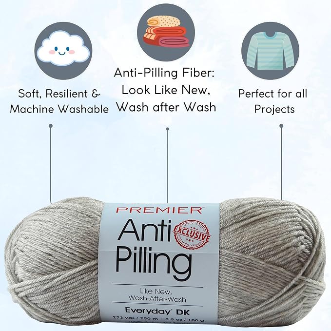 Premier Yarns Anti-Pilling Everyday DK Cloudy Day 1107-29 | 6 Skeins, Same Dye Lot, Project Bag, #3 DK, 100% Anti-Pilling-Acrylic, Ideal for Crochet or Knitting Baby Blankets, Toys - Image 2