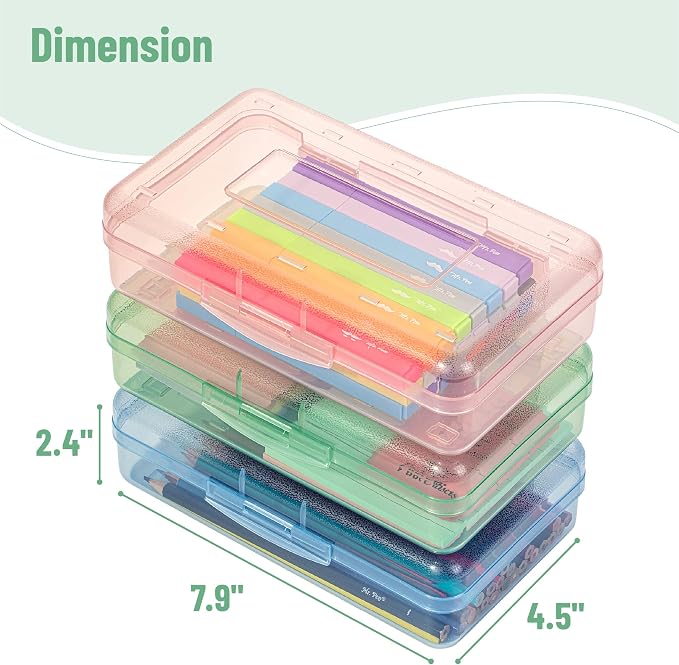 Mr. Pen- Plastic Pencil Case Box, 6 Pack | Large Crayon Marker Pen Organizer Bulk, Plastic Bead Organizing Container with Snap-Tight Lids, Clear Craft Storage Boxes - Image 3