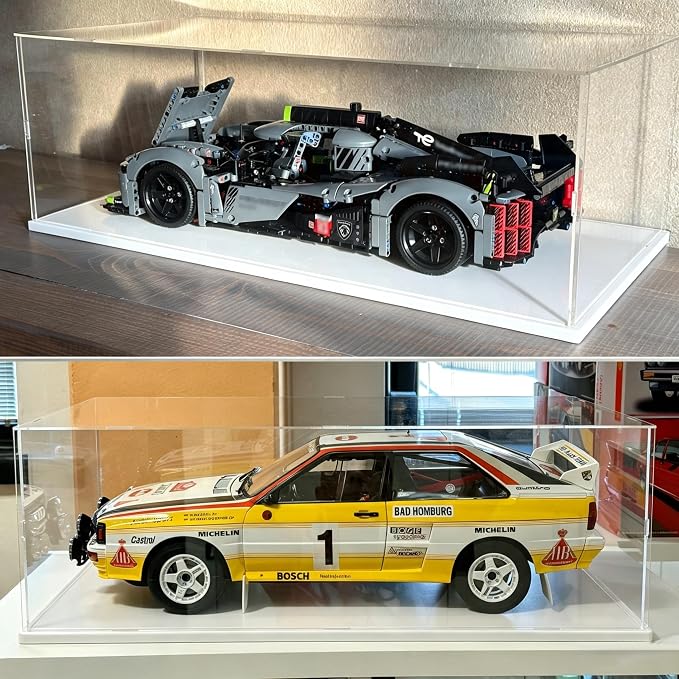 3mm Clear Acrylic Display Case for LEGO McLaren P1 42172 1/8 Model Car | Thickened Transparent Box for 42232 Sadair's Spear 42143 Ferrari SP3 42115 Lamborghini Sián 42156 42096 White 23.6x11.8x7.9in - Image 7