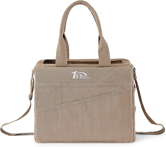 Art Craft Supply & Pottery Bag – 36 Pockets – Detachable Shoulder Strap - Handles – Removable Padded Divider - Washable – Tools, Knitting, Crochet, Yarn, Sewing, Scrapbooking, Clay, Tote by 1stPlaceProducts