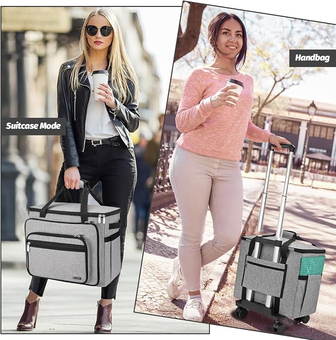 Sewing Machine Case with Wheels, Rolling Tote Organizer Sewing Class Bag - Image 7