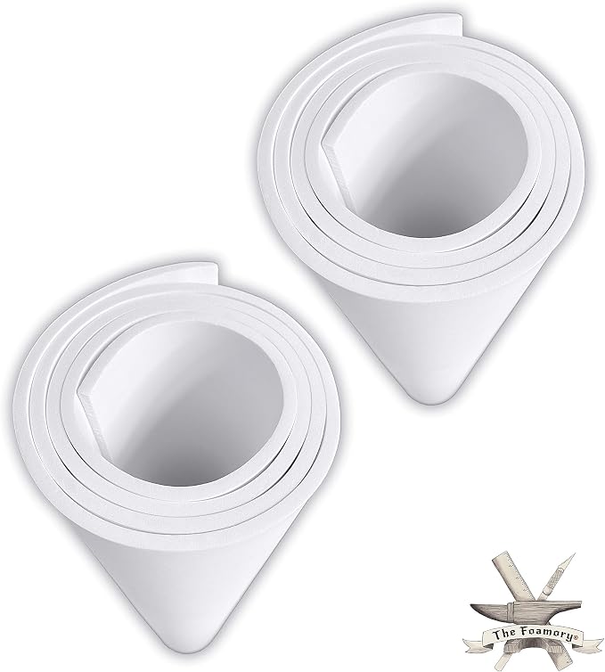 The Foamory 2-Pack White EVA Foam Sheet - 6mm Thick 35x59 inch Craft Foam | Premium High-density 85kg/m³ Shape Retention Foam. Easy Heat Shape and Sand DIY Armor, Comic-con, Anime and Halloween Costume by TheFoamory