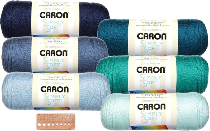 Caron Simply Soft Yarn Assortment (Ocean Tides) by CraftBunch