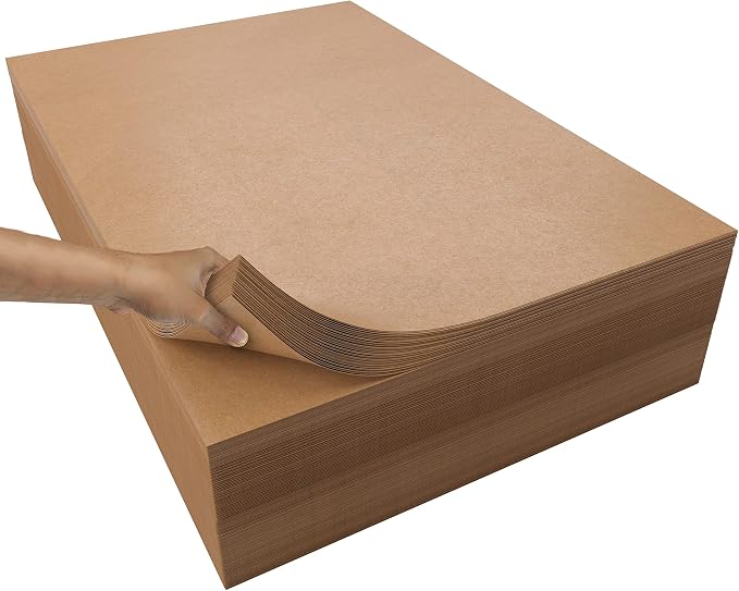 Kraft Paper Sheets - 20 x 30 in. - 480 Sheets of Brown Wrapping Paper – Heavy Duty Craft Paper for Shipping - Light Brown Construction Paper - 80 GSM - 2000 Square feet by Crown+Display