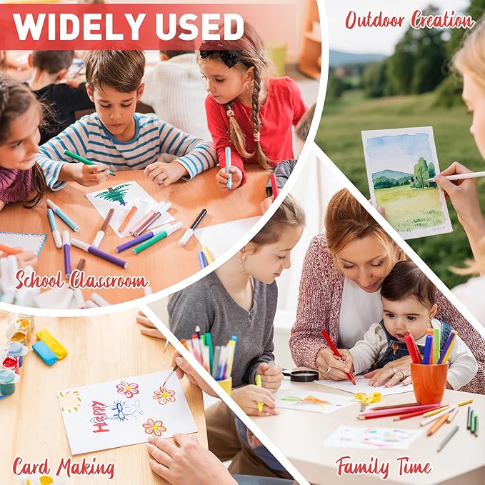 100 Sheets 8.5x11 Inch Watercolor Paper Bulk, 140lb /300GSM White Cold Press Water Color Paper for Kids Adults Artists. Thick Cotton Bulk Watercolor Papers for Art Supplies - Image 6