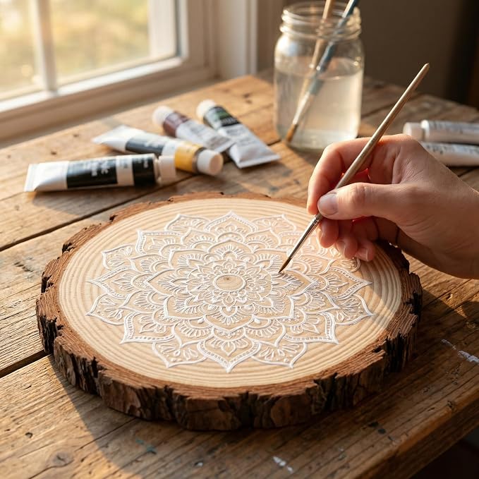 SENMUT 10 Pack Large Wood Slices for Centerpieces 9-10 Inch - Natural Unfinished Round Wooden Trays for Decor, Rustic Wedding Table Centerpieces, Party Event Decorations & DIY Crafts - Image 6