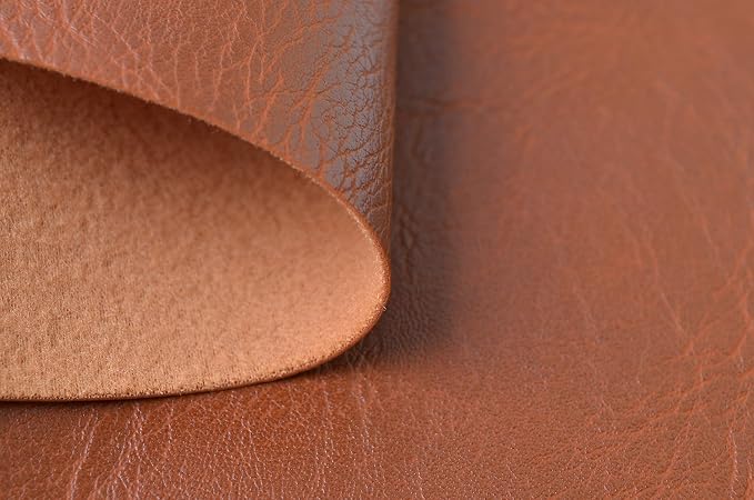 Wento Thick Faux Leather Fabric Soft Skin Grain PU Leather for Furniture Cover Reupholster Sofa Chairs Cushions Vinyl Upholstery (1 Yard, Cinnamon Brown) - Image 3