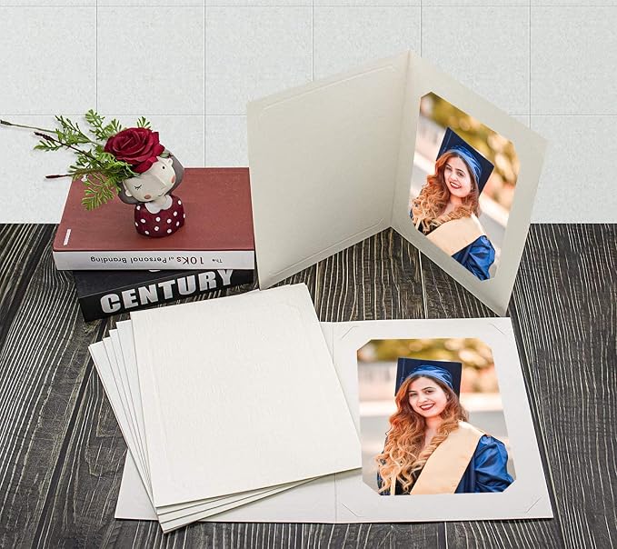 Golden State Art, Paper Photo Folders, for 6x8/8x10 Picture, 50 Pack, Ivory | Cardboard Picture Frame, Paper Frame Cards, Greetings/Invitation Special Events: Graduation, Christmas, Wedding - Image 5
