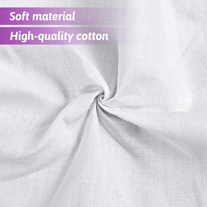100 Pack 5-inch Cotton Fabric Squares, 5″ Precut Cotton Fabric Squares, Solids White Charm Pack, White - Image 5