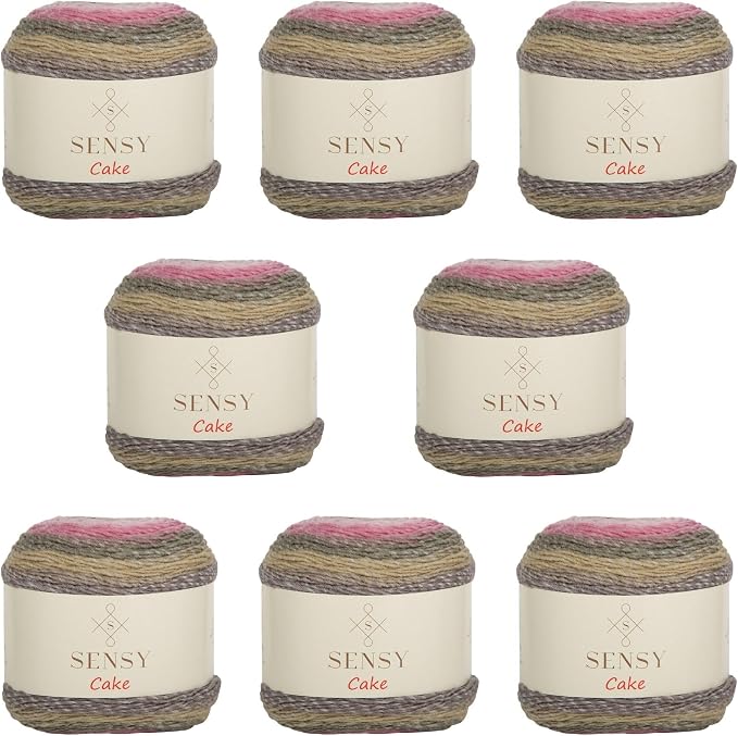 S Sensy Cake - Premium Acrylic #3 Light Yarn, 8 Skeins, 560, 525 Yards 5 oz by SSENSY