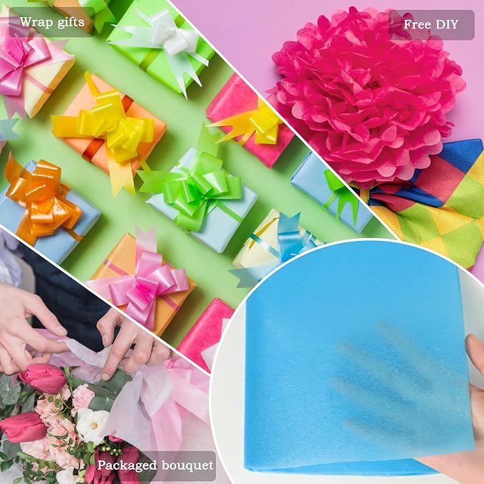 1000 Sheets Sky Blue Tissue Paper Bulk - Large 20 x 30 Inches Recyclable Wrapping Tissue Paper Bulk for Gift Bags Weddings Birthday Christmas Gift Wrapping DIY Project Crafts Decor - Image 4