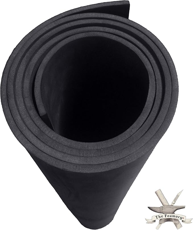 The Foamory Black EVA Foam Sheet - 6mm Thick 35x59 inch Cosplay Craft Foam | Premium High-density 85kg/m³ Shape Retention Foam. Easy Heat Shape and Sand DIY Armor, Comic-con, Anime and Halloween Costume by TheFoamory