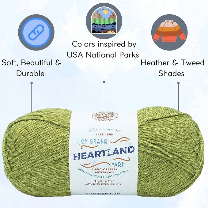 Lion Brand Yarn Heartland 136-175 Haleakala | 3 Skeins, Same Dye Lot, Project Bag, CYC #4 Worsted, 100% Acrylic, Ideal for Crochet, Knitting Scarves, Blankets - Image 2