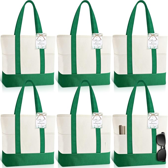 Shinylin Mini Canvas Tote Bags with 2 Pockets | Bulk Small Sublimation Canvas Tote, Reusable Grocery Bag for Women, DIY Craft by Shinylin