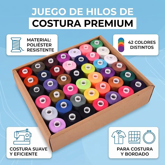 Haofy Sewing Threads Set Polyester 1000 Yards 42 Colors Spools Kit for Household DIY Embroidery and Sewing Machines with Strong Resilient Threads for Crafts and Garment Repair - Image 3