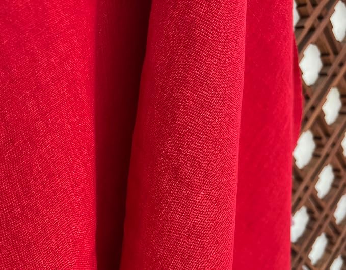 100% Linen Fabric, Délavé Vintage Yarn Dyed, Medium-Heavy Weight – 52" Wide Pre-Washed Soft for Apparel, Crafts & Home Decor | The Linen Lab (Red, 3 Yard pre Cut) - Image 7