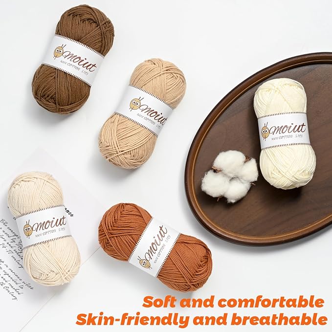 15 Pack 100% Milk Cotton Yarn for Crocheting, 750g/1968.5yd Baby Yarn for Crocheting Soft, Fuzzy 5 Ply Cotton Crochet Amigurumi Yarn for Puzzle/Clothes&Crafts(Set B) - Image 5