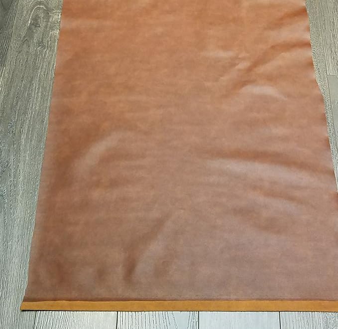 NAT Leathers | Tan Mid Brown Soft Faux Vegan Leather Sheet PU Peta Approved Vegan | 2 Yards (72 x 54 inch) Cut by The Yard | Synthetic Pleather 0.9 mm Smooth Upholstery | 72"x54" - Image 2