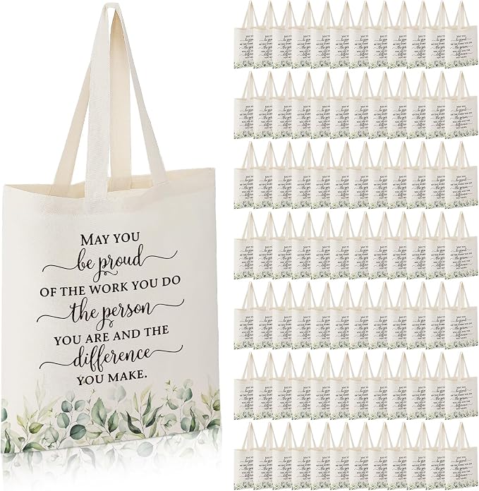 Roowest 60 Pcs Employee Appreciation Gift Totes Bulk Inspirational Canvas Bags Reusable Cotton Bag(May You Be Proud) by Roowest