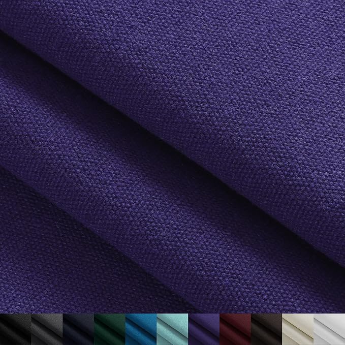 12oz Heavy Duty Canvas Fabric, 59" W Natural Cotton Duck Cloth 5 Yards | by The Yard, Durable, Thick & Heavy Sewing Material, for Arts & Crafts, Bags, Covers, Backings, Painting, Home Decor, Purple by Foreate