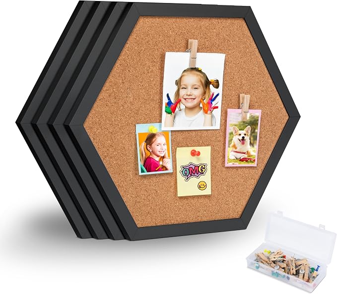 Facilife 4 Packs Cork Board,Corkboards for Wall,Small Cork Board Decorations,Cork Boards for Walls with Frame, Decorative for Office, School & Home by Facilife