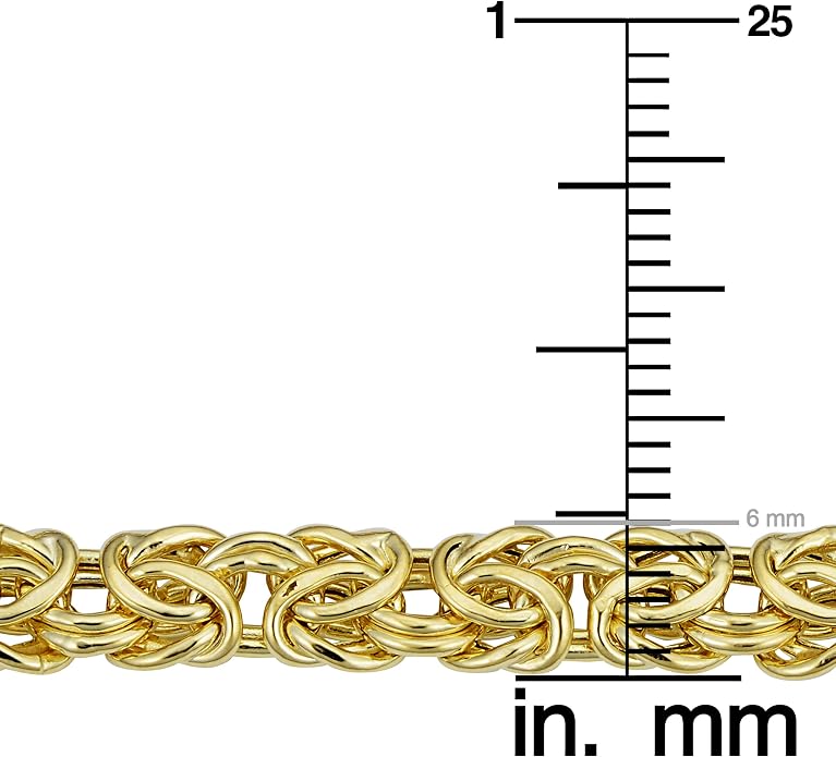 Kooljewelry 10k Yellow Gold Byzantine Necklace (6 mm, 18 inch) | Polished · Lobster Claw Clasp · Women's · Gift-Ready Jewelry - Image 3
