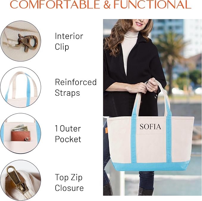 CB STATION Large Classic Tote - Canvas Tote Bag for Women - Multi-Colored Design, Perfect for Travel and Shopping - Image 2