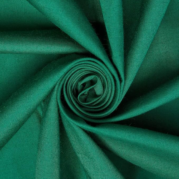 Cotton Broadcloth Fabric Lightweight Soft Solid Woven Polyester Blend By The Yard & Wholesale - Hunter Green (20 Yards) by FWD
