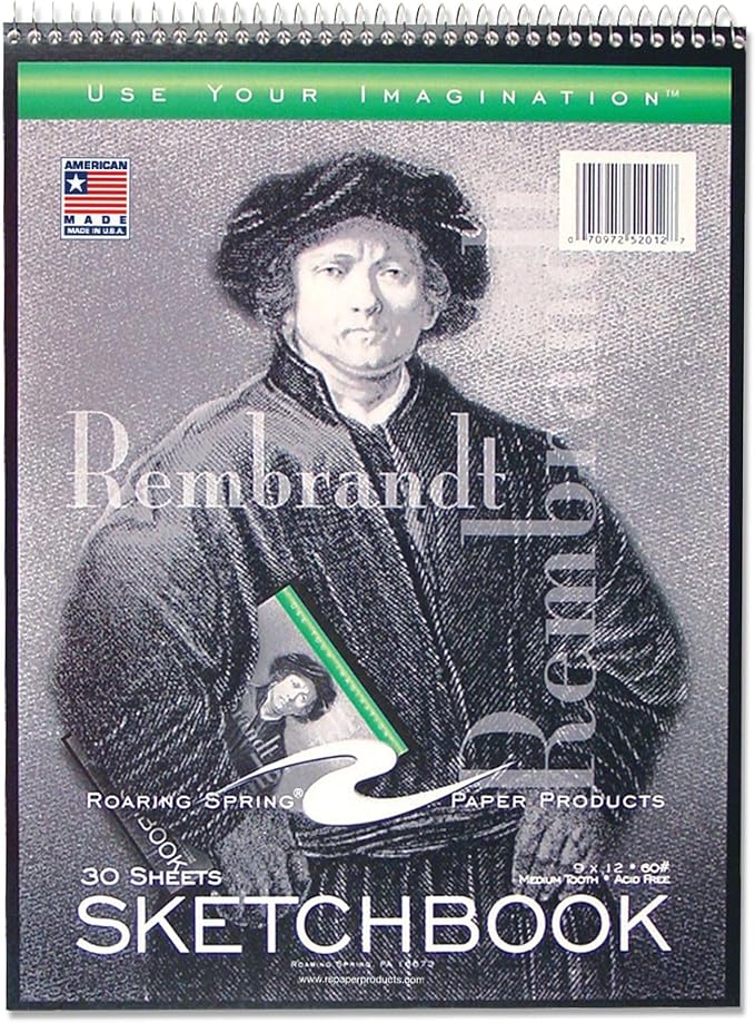 Roaring Spring Rembrandt Top Spiral Sketchbook, 30 Sheets, 9"x12", 12 Pack - Image 2