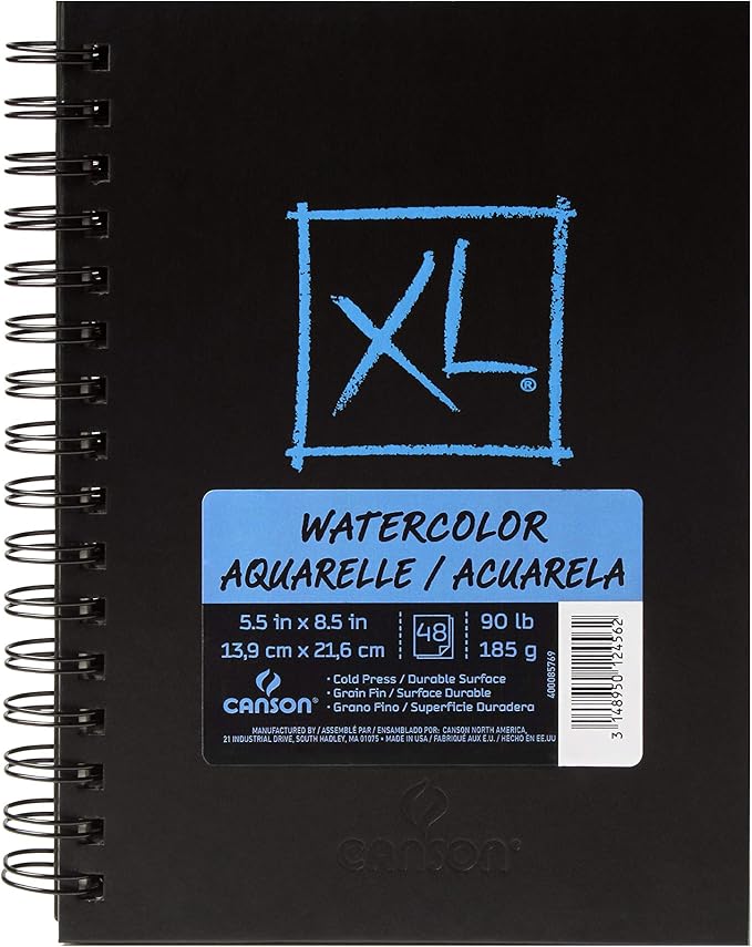 Canson XL Series Art Book Watercolor, Midweight White Paper, Side Wire Binding, 48 Sheets, 5.5X8.5 inch by Unknown