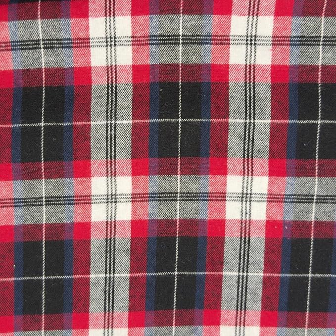 FabricLA 100% Cotton Flannel Fabric 60" Wide 180 GSM Lightweight - Super Soft Fabric for Sewing Quilts Pajamas Blankets Shirts and Crafts - Starlit Timber Plaid Check, Style 21-5 Yard Pre Cut by FabricLA