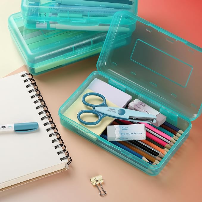 Mr. Pen- Plastic Pencil Case Box, 6 Pack | Large Crayon Marker Pen Organizer Bulk, Plastic Bead Organizing Container with Snap-Tight Lids, Clear Craft Storage Boxes - Image 7