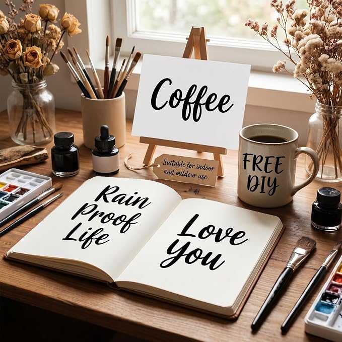 Outus 576 Pcs 8 Sheets Letters Stickers Vinyl Alphabet Number Decals Back to School Supplies for Water Bottles Cups Mailbox Scrapbooking Bulletin Board Classroom Decor(Black,1 Inch) - Image 3